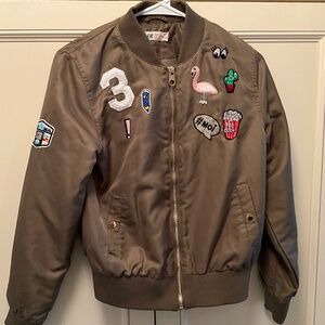 H&M Girls Patched Bomber Jacket
